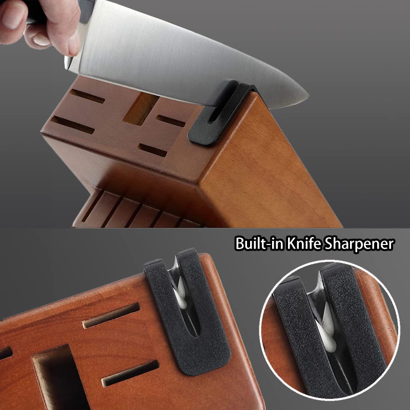 McCookÂ® Knife Sets, German Stainless Steel Kitchen Knives Set with Built-in Sharpener and Wooden Block - Image 3